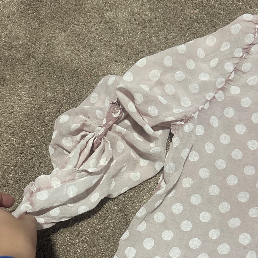 Angela Maria Pearl Light Pink Polka Dot Blouse - Picture 3 of 5
